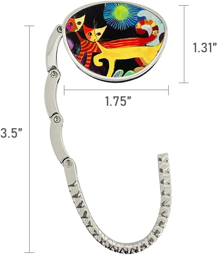 Wrapables Stylish Purse Hook Hanger, Foldable Handbag Table Hanger, Cats Playing