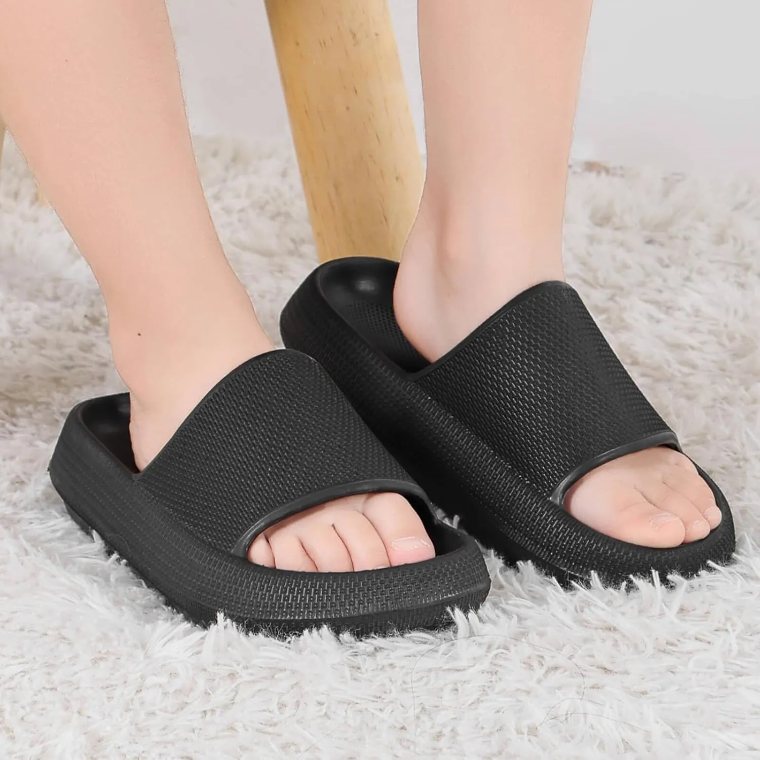 WYSBAOSHU Kids Cloud Slides Girls Boys Slip On Slide Sandals Comfort Non-Slip Thick Sole Slippers Summer Shower Shoes Pool Beach Water Shoes