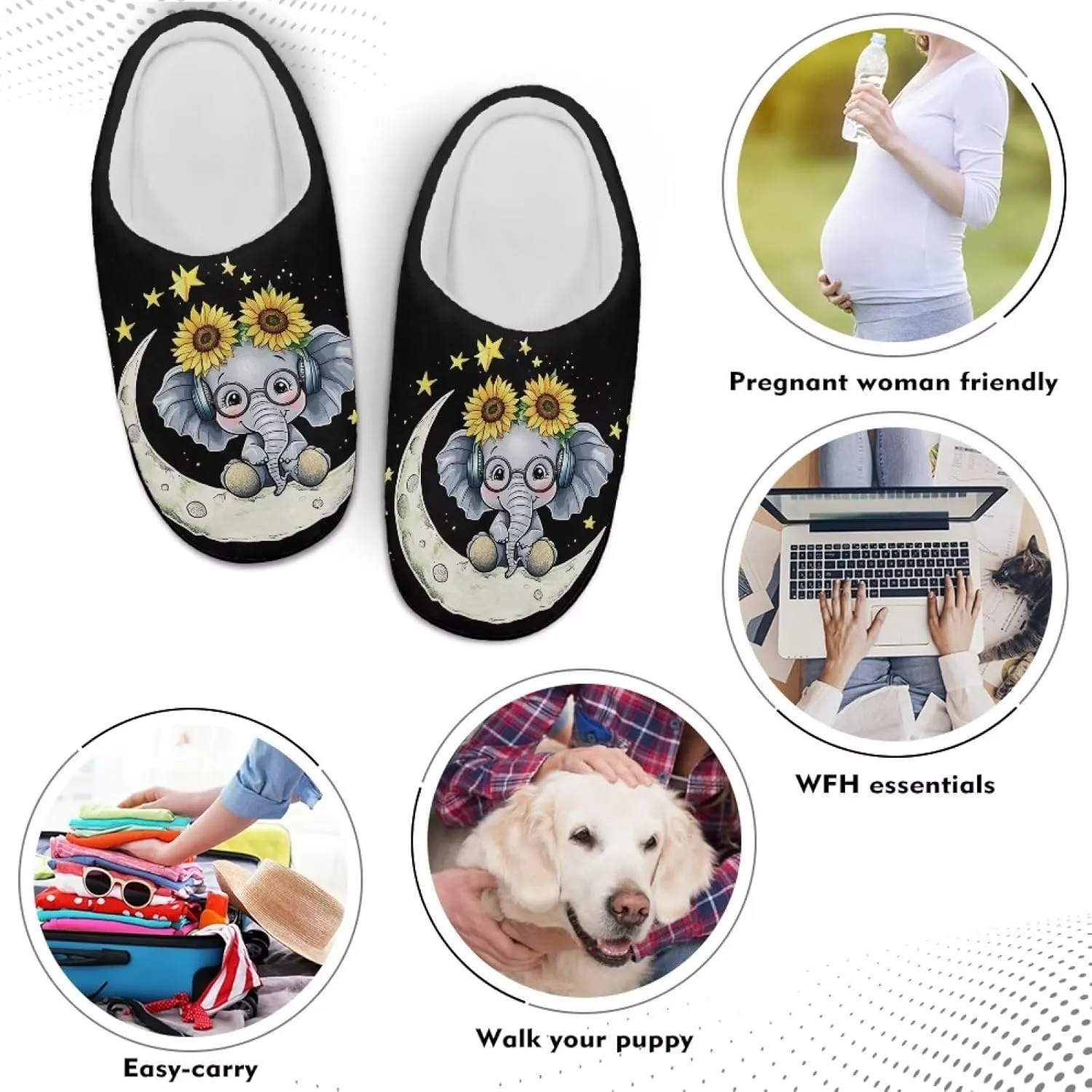 Xpyiqun Slippers Women Men Slip On House Shoes Fuzzy Warm Winter Slippers Size 4-12