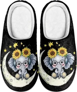 Xpyiqun Slippers Women Men Slip On House Shoes Fuzzy Warm Winter Slippers Size 4-12