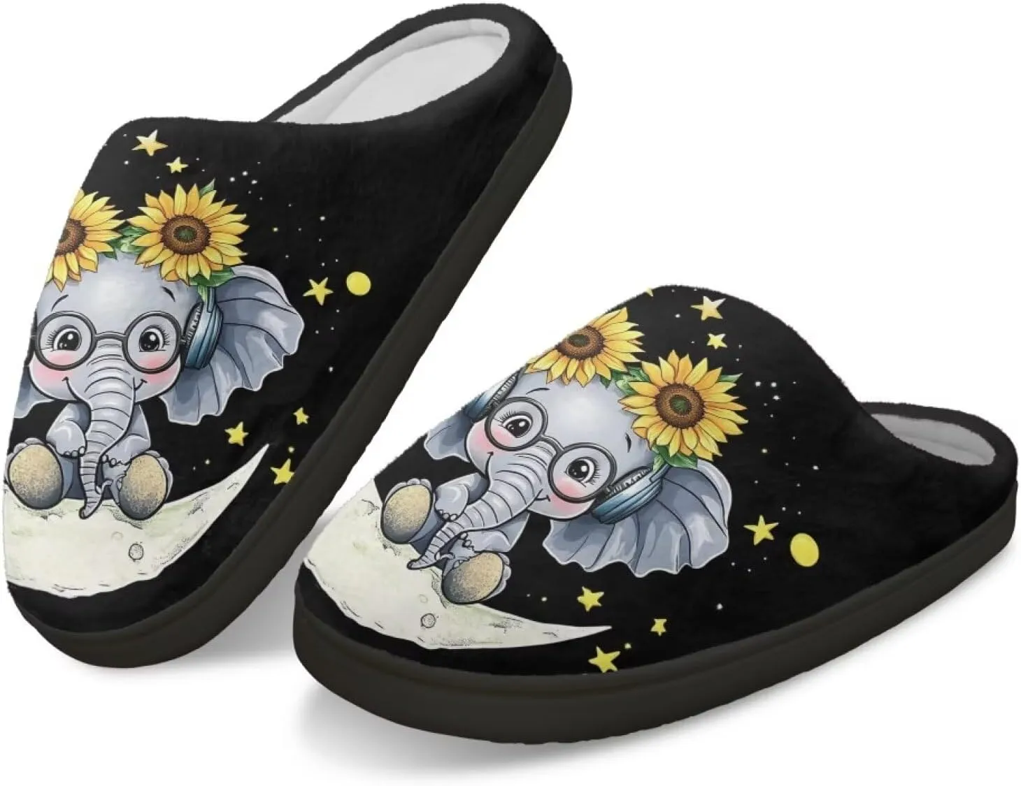 Xpyiqun Slippers Women Men Slip On House Shoes Fuzzy Warm Winter Slippers Size 4-12