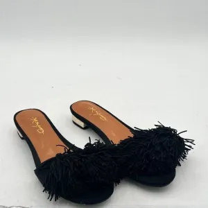 XYD Summer Fringe Slide Sandals Slip On Comfortable Slippers Solid Women Loafer