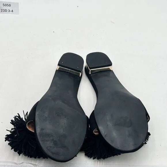 XYD Summer Fringe Slide Sandals Slip On Comfortable Slippers Solid Women Loafer