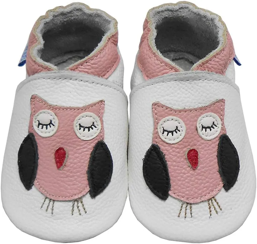 YIHAKIDS Baby Leather Shoes Soft Sole First Walking Moccasins Infants Toddler Boys Girls Crawling Slippers Slip-on Shoes with Elastic Ankle