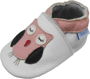 YIHAKIDS Baby Leather Shoes Soft Sole First Walking Moccasins Infants Toddler Boys Girls Crawling Slippers Slip-on Shoes with Elastic Ankle