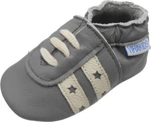 YIHAKIDS Baby Leather Shoes Soft Sole First Walking Moccasins Infants Toddler Boys Girls Crawling Slippers Slip-on Shoes with Elastic Ankle
