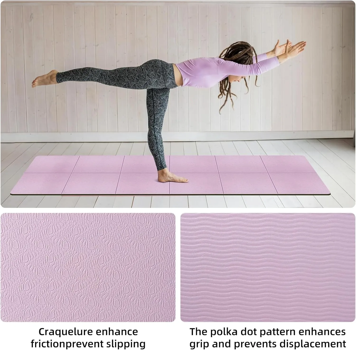 Yoga 0.2Inches Slip Mat, for Travel, Foldable 24 6Mm Sports with Hot-ticket item Tpe X Storage Mat Thick, Pilates Bag, 72 Proactive Non X