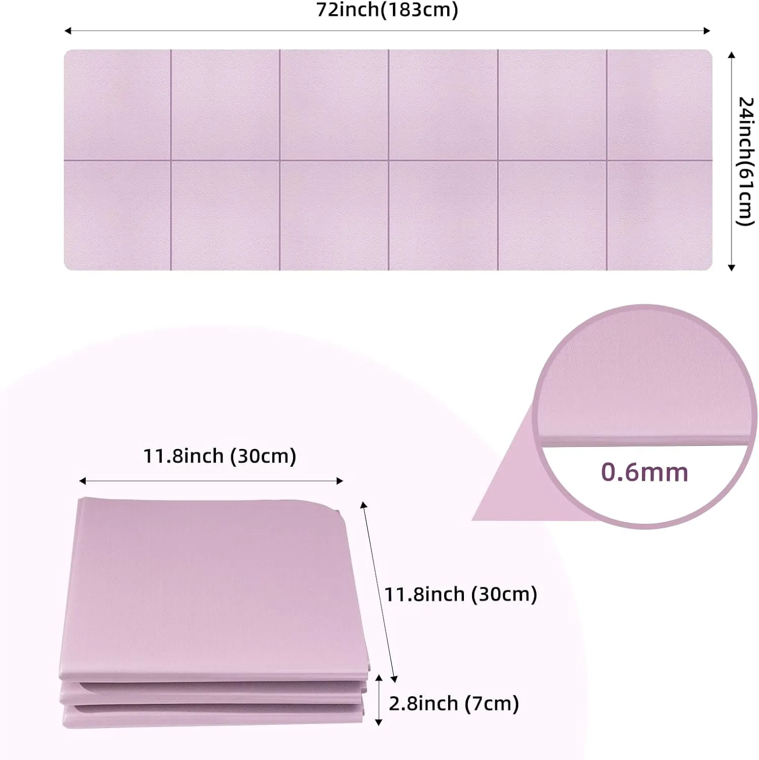 Yoga 0.2Inches Slip Mat, for Travel, Foldable 24 6Mm Sports with Hot-ticket item Tpe X Storage Mat Thick, Pilates Bag, 72 Proactive Non X
