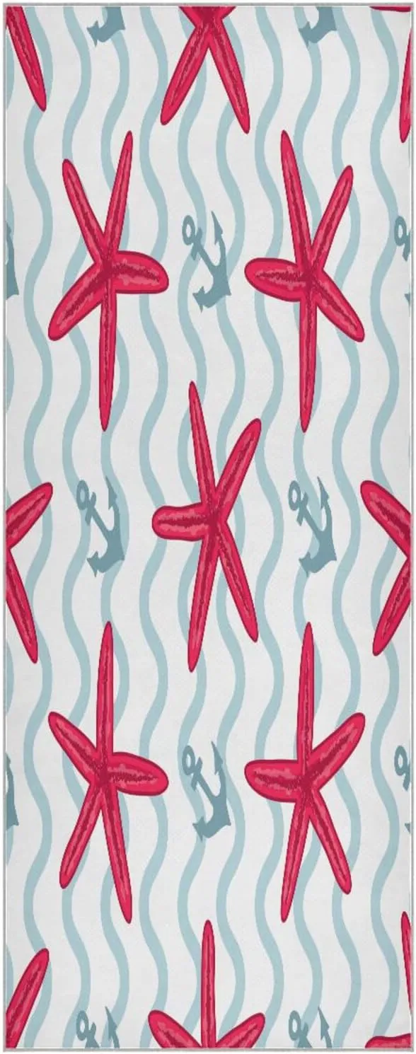 Yoga Towel Seashells Hot Yoga Mat Towel with Grip Dots Sweat Absorbent Non-Slip for Hot Yoga, 24" x72",Soft Yoga Blankets with Travel Bag,Pilates and Workout