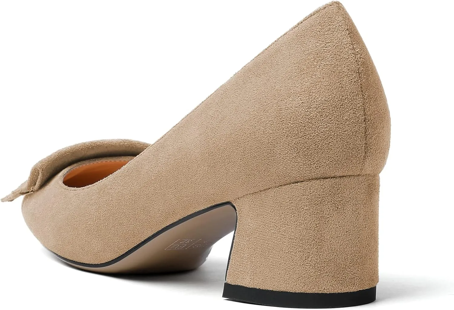 Zamikoo Women's Block Heel Pumps Low Heel Slip On Pointy Toe Wedding Dress Shoes Leather US Size 5-13