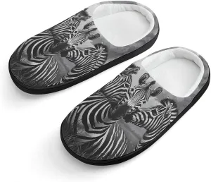 Zebra Animal Soft Slippers for Girls Boys Non-slip Warm House Slippers Cute Home Shoes