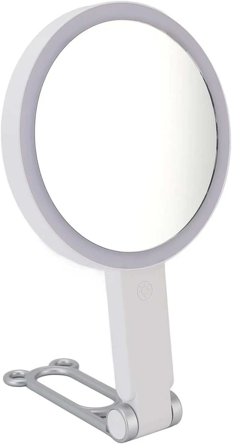 ZJchao 5X Magnifying Makeup Mirror with Light, Travel & Home Use, LED Light Source