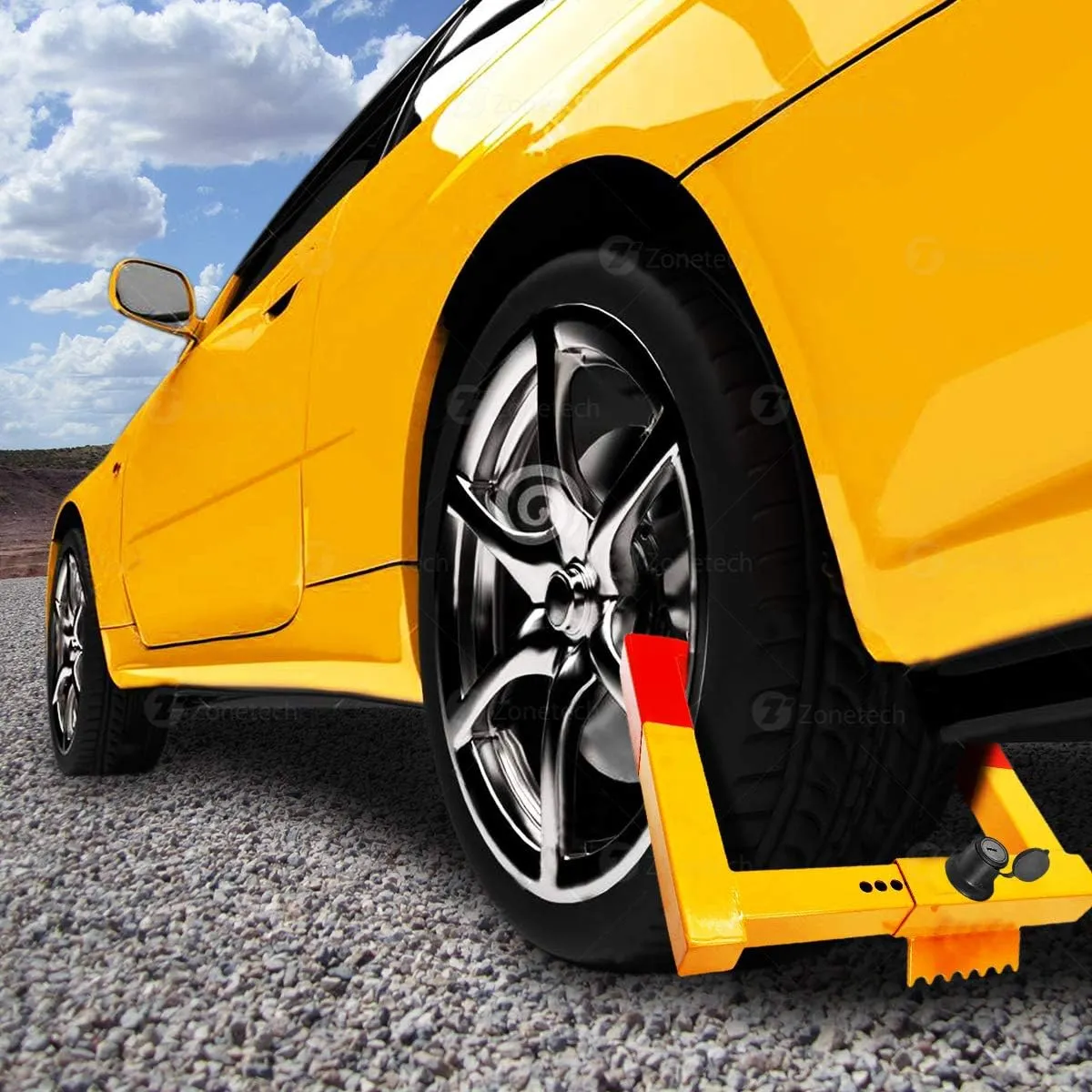 ZONETECH 2-Pack Security Wheel Chock Lock- Trailer Clamp Boot Tire Claw - Premium Quality Heavy Duty Stabilizer Anti- Theft -Protective for Parking Car, Trailer, Truck and SUV