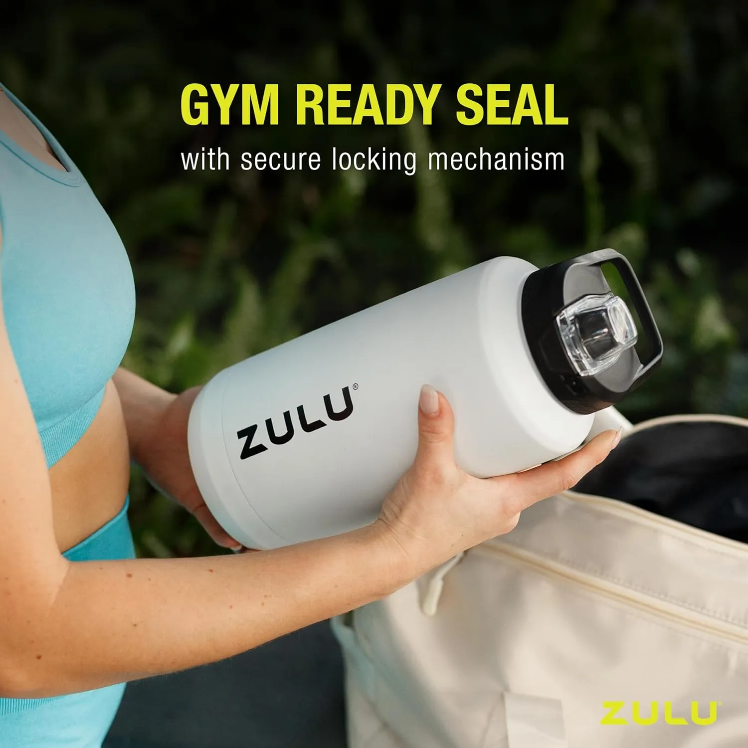 ZULU Goals Vacuum Insulated Large Capacity Stainless Steel Water Bottle | Reusable Jug Thermoses with Carry Handle | Leak-Proof Lid | Perfect for Travel, Workout, Gym, Hiking, Camping | 64oz, 101oz